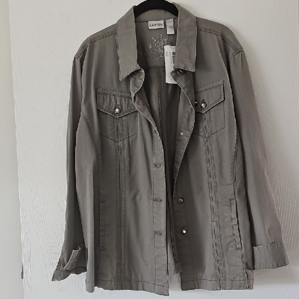 Chico's Women's olive Denim Jacket